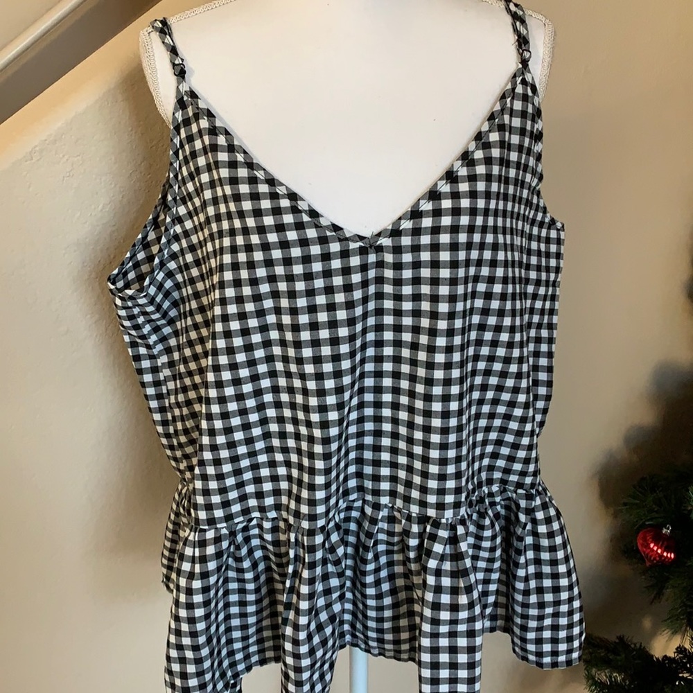 SHEIN Black and White Checkered Tank Top